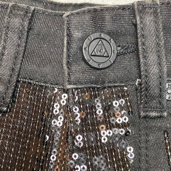 UNIF Black Sequin Distressed High Raw Hem Short 25 - Picture 7 of 10